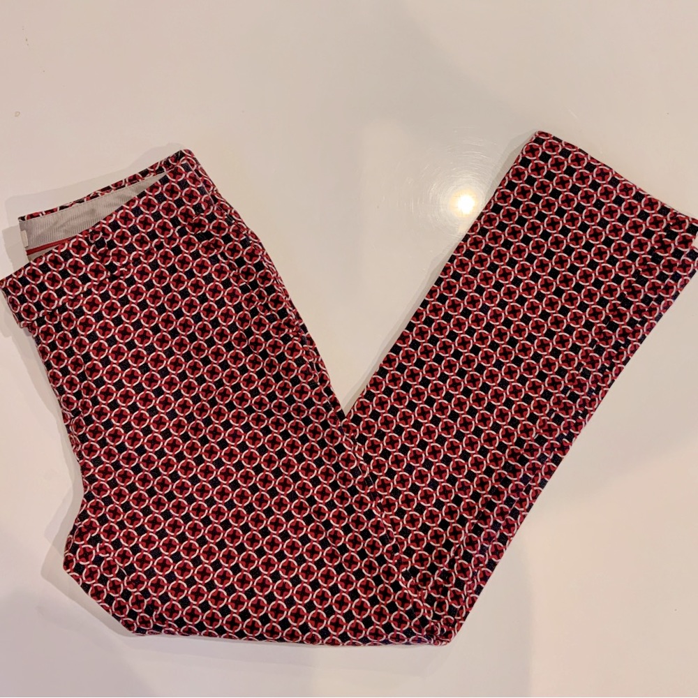 Banana Republic, Red, Black and White Geometric Slacks | Size 0